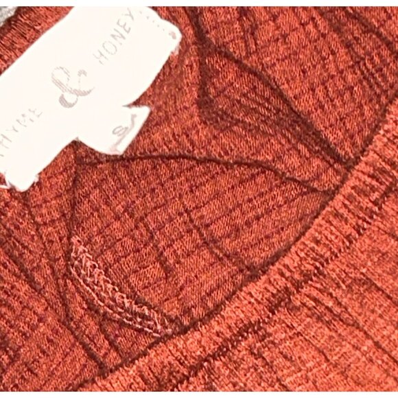 Womens Off-Shoulder Tiered Mini Dress Size S Rust Cottagecore Prairie - Picture 8 of 10